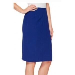 Tahari Pencil Skirt Textured Knee Length Blue Size 2